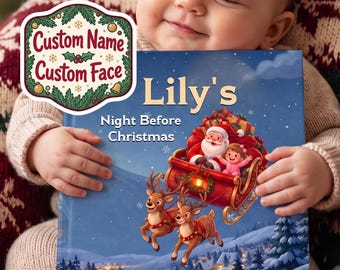 Personalized Christmas Eve Book for Kids, Custom Storybook with Name, Christmas Bedtime Story, Toddler Holiday Gift, Xmas Keepsake Book