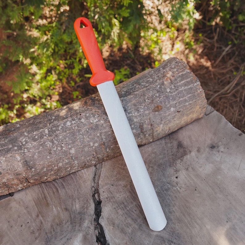 Professionell knivslipare i stål – Slipstång i rostfritt stål – Kock- och slaktarköksverktyg – Ergonomiskt kompakt handtag bild 3