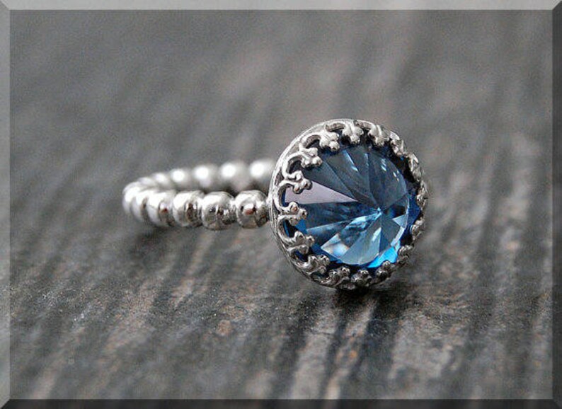 Inverted Gemstone Ring Choose Your Birthstone Mothers Ring Sterling Silver Birthstone Ring Cocktail Ring Birthstone Stacking Ring