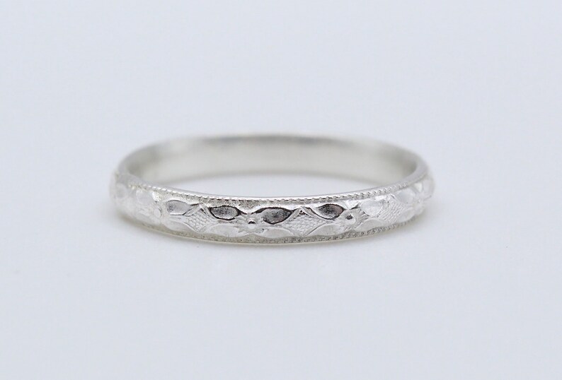 Floral Sterling Silver Stacking Ring Art Deco Floral Ring Silver Starburst Eternity Ring Sterling Silver Wedding Band image 6