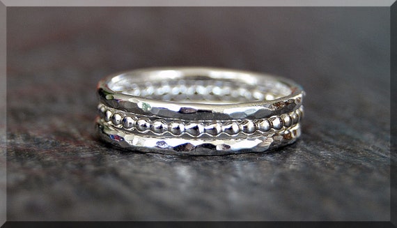 MTO Set of 3 Sterling Silver Stacking Rings Simple Stacking - Etsy