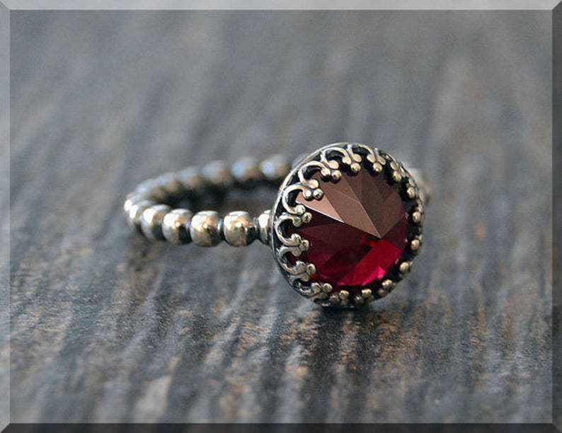 Inverted Gemstone Ring Choose Your Birthstone Mothers Ring Sterling Silver Birthstone Ring Cocktail Ring Birthstone Stacking Ring
