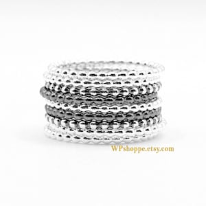 Sterling Silver Ball Bead Ring, Silver Bubble Ring, Beaded Rings for Women, Minimalist Dot Ring, Dainty Ring