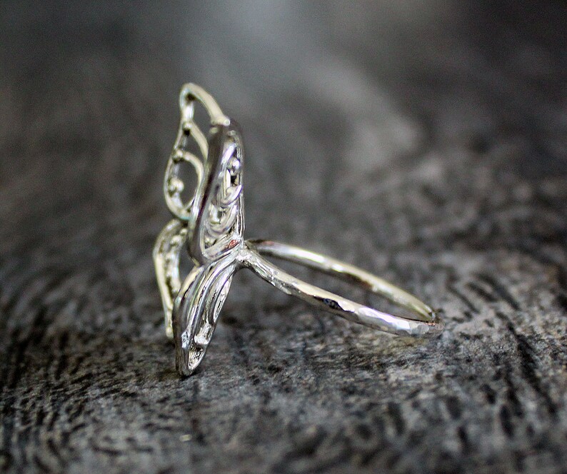 READY to Ship Sterling Silver Butterfly Statement Ring Etsy