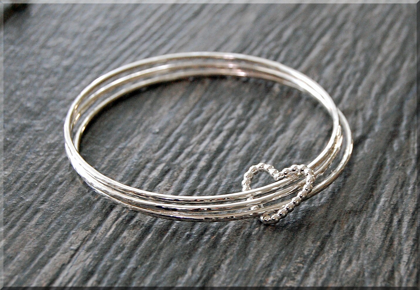 Set of 3 Sterling Silver Bangle Bracelets Wrapped In Love Etsy