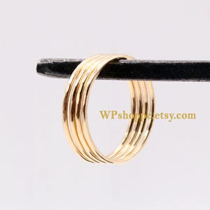 Simple gold stackable ring. 14k gold filled delicate band. Ultra thin layering ring. Single ring or sets.