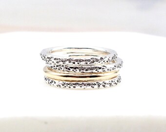 Thick as Thieves – Chunky Silver & Gold Ring Stack for Rebels with Style