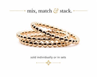 Gold Filled Beaded Ring, Dainty Stacking Ring, 1.9mm Gold Ring, Minimalist Eternity Band, Thumb Ring, Stackable Ring Set, Everyday Jewelry