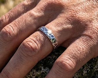 Sterling Silver Hammered Ring Thick Silver Stacking Ring 3mm Silver Wedding Ring Mens Silver Wedding Band Minimalist Ring