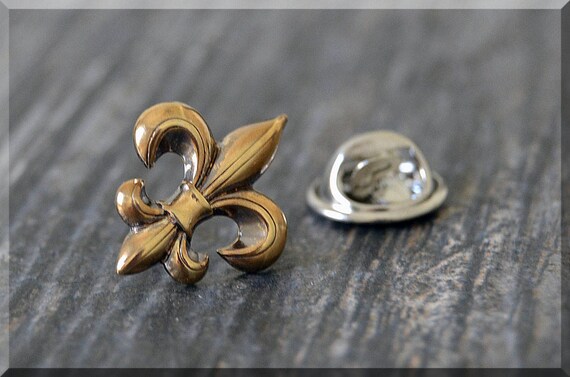 Fleur De Lis Tie Tac Fleur De Lis Lapel Pin French Brooch Etsy