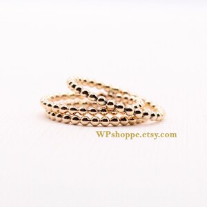 Gold filled beaded stacking rings. Full bead ring. Rings for stacking. Minimalist gold stackable ball ring. Simple wedding band.