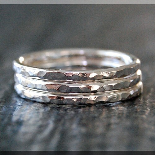 Urban Garden Trio Sterling Silver Stacking Rings Set of 3 - Etsy