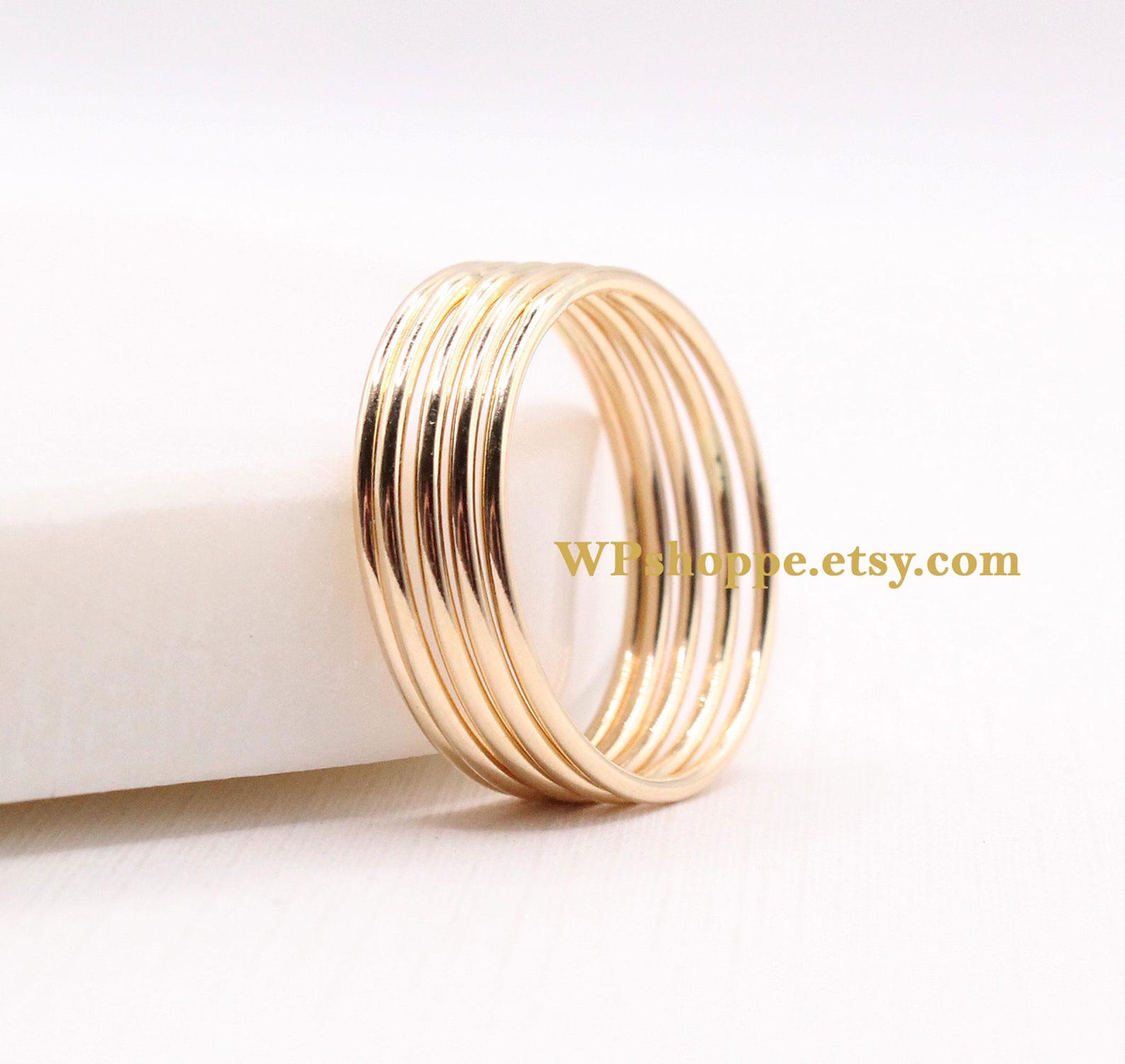 Smooth Skinny Gold Stacking Ring to Layer Across Your Fingers ...