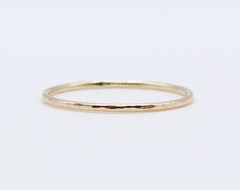 Ultra Thin Gold Hammered Stacking Ring 14k gold filled ring Ultra Thin Ring Delicate Gold Ring Layering Gold Ring