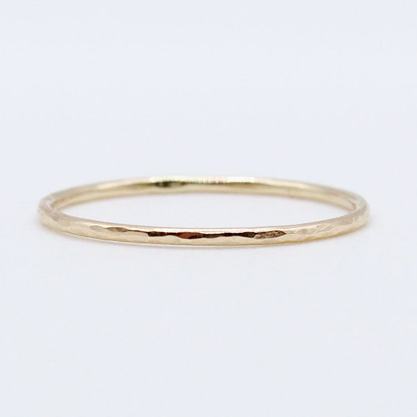 Ultra Thin Gold Hammered Stacking Ring 14k gold filled ring Ultra Thin Ring Delicate Gold Ring Layering Gold Ring