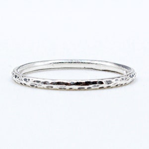 Hammered Sterling Silver Ring Simple Stacking Ring Dainty Sterling Ring Stackable Sterling Silver Ring Hammered Stacking ring