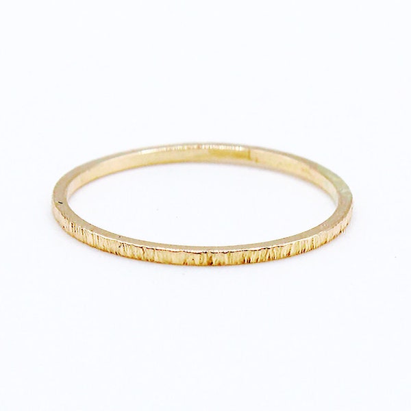 Ultra Thin Gold Twig Stacking Ring 14k Gold Filled Bark Texture Ring Delicate Gold Ring Layering Gold Ring