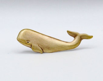 Brass Whale Tie Tac, Whale Lapel Pin, Ocean Brooch, Gift for Him, Tie Tack, Nautical Gift, Nautical Lapel Pin