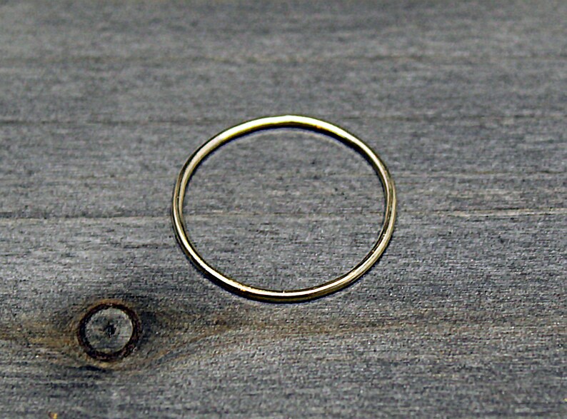 Smooth Gold Ring Ultra Thin Simple Stacking Ring Minimalist Etsy
