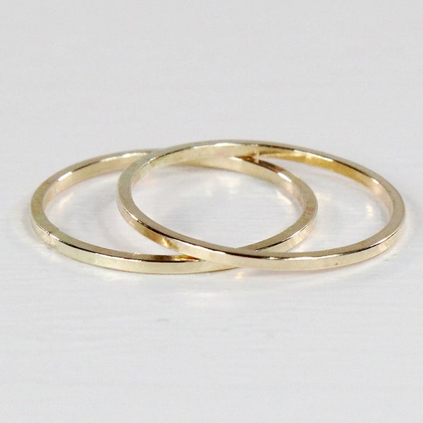 Smooth Square Gold Ring Ultra Thin Simple Stacking Ring Modern Gold Filled Ring Stackable 14k Gold Filled Ring Layering Ring