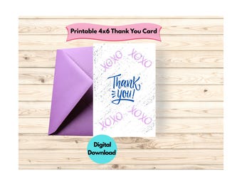 Biglietto di ringraziamento stampabile 4x6