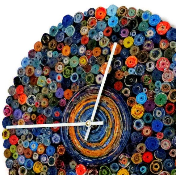Items similar to Unique Wall Clock, Paper Wall Clock, Eco Home Decor