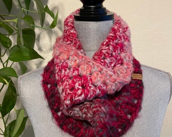 Bouquet The Day #6 Granny Square Crochet Cowl Infinity Eternity Neckwarmer Circle Scarf Handmade Gift Ready To Ship