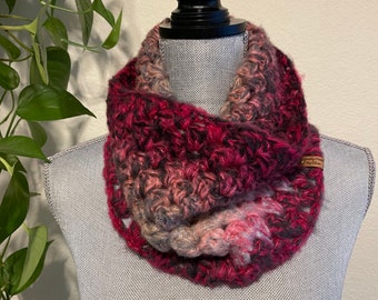 Bouquet The Day #5 Granny Square Crochet Cowl Infinity Eternity Neckwarmer Circle Scarf Handmade Gift Ready To Ship