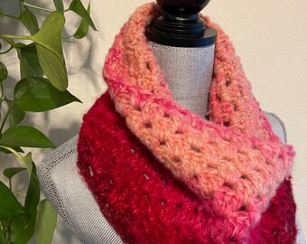 Bouquet The Day #2 Granny Square Crochet Cowl Infinity Eternity Neckwarmer Circle Scarf Handmade Gift Ready To Ship