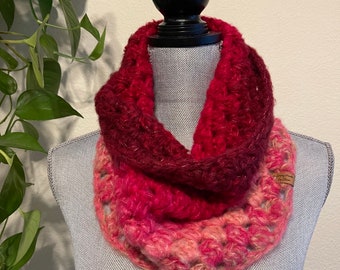 Bouquet The Day #4 Granny Square Crochet Cowl Infinity Eternity Neckwarmer Circle Scarf Handmade Gift Ready To Ship