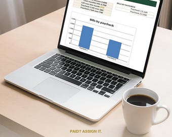 Planificador de presupuesto por nómina / Presupuesto por nómina / Seguimiento de facturas y pagos quincenales / Excel y Google Sheets / Descarga instantánea