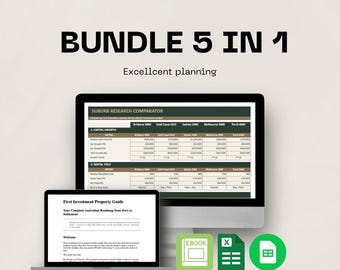 Paquete de inversión inmobiliaria en Australia / Kit de 5 herramientas / BRRR, diligencia debida, retorno de la inversión en reformas y análisis de barrios