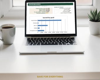 Hoja de cálculo para el seguimiento de ahorros / Planificador de fondos de reserva y objetivos de ahorro / Reto de ahorro de dinero en Excel y Google Sheets / Descarga instantánea
