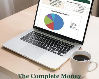 Paquete de hojas de cálculo para presupuesto / Kit de planificación financiera 5 en 1 / Presupuesto, deudas, ahorros, patrimonio neto y nómina / Excel y Google Sheets
