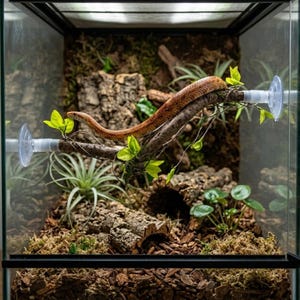 Enredadera trepadora para reptiles, rama con ventosa para terrario, percha artificial tipo gimnasio de la jungla para decoración de terrarios de serpientes, geckos, lagartos y camaleones.