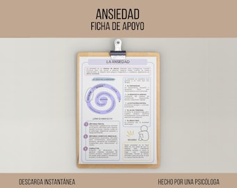 Anxiety Support Sheet – Psychoeducation Tool (Spanish PDF Download