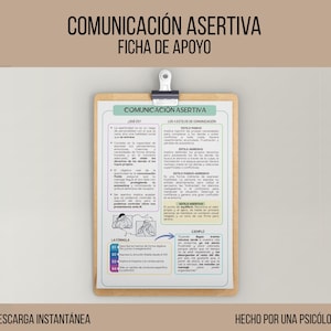 Assertive Communication Support Sheet – Psychoeducation Tool (Spanish PDF Download)