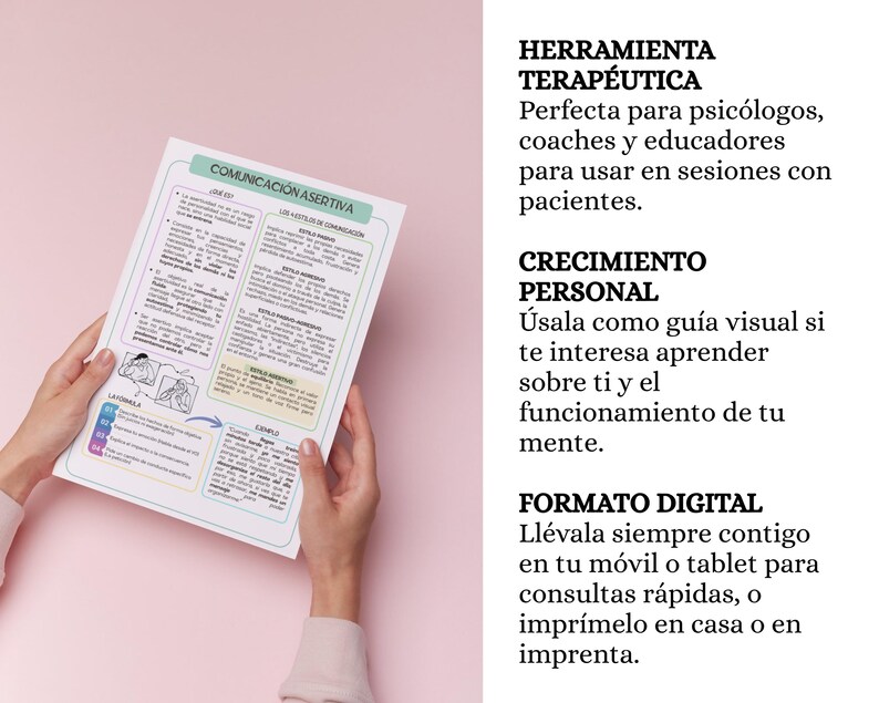 Assertive Communication Support Sheet – Psychoeducation Tool (Spanish PDF Download) image 2