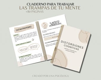 Spanish CBT workbook  - Cognitive distorsions - Therapy tools - Digital Download