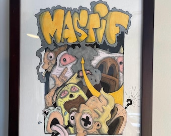 Family Portrait;  Original Signed Drawing: Pencil, Ink, Pen, Marker on Rag Paper