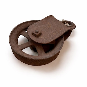 Antique Cast Iron Pulley Wheel | New England Factory Salvage | Industrial Decor Primitive Iron
