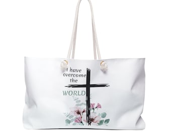 Floral Cross Weekender Bag | Christian Tote, Faith Based Travel Bag