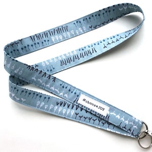 Lanyard for Women - Choose Joy - Fabric Long Lanyard - Organic Cotton- Keychain, ID Name Badge Holder- Keys Holder Lanyard- Teacher- Nurse