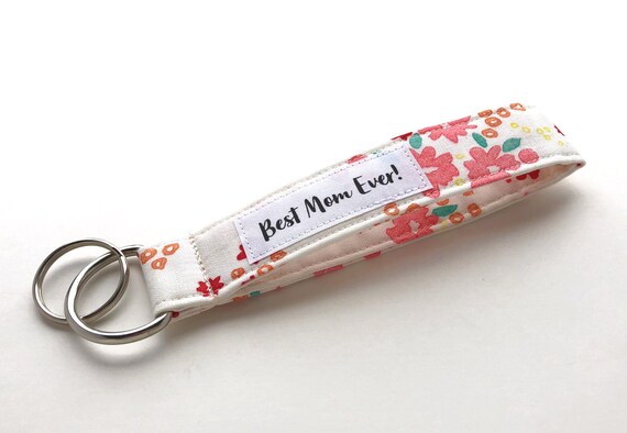 Faux leather Mom wristlet keychain-perfect for Mother\u2019s Day!