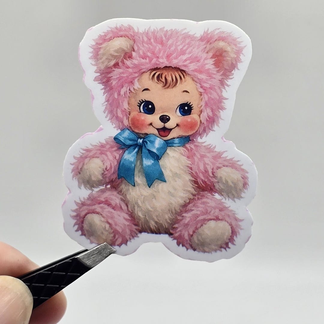 Sticker Plush Vintage Plush Sticker: Retro Kitsch Stuffed Animal Vinyl Decal - Etsy