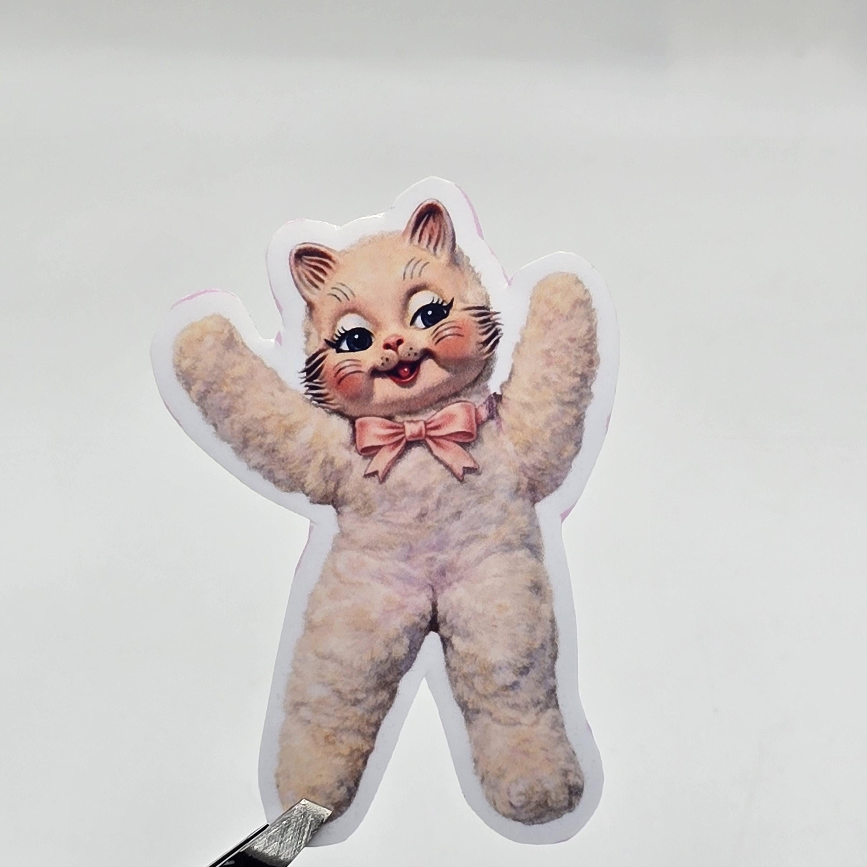 Sticker Plush Vintage Plush Sticker: Retro Kitsch Stuffed Animal Vinyl Decal - Etsy