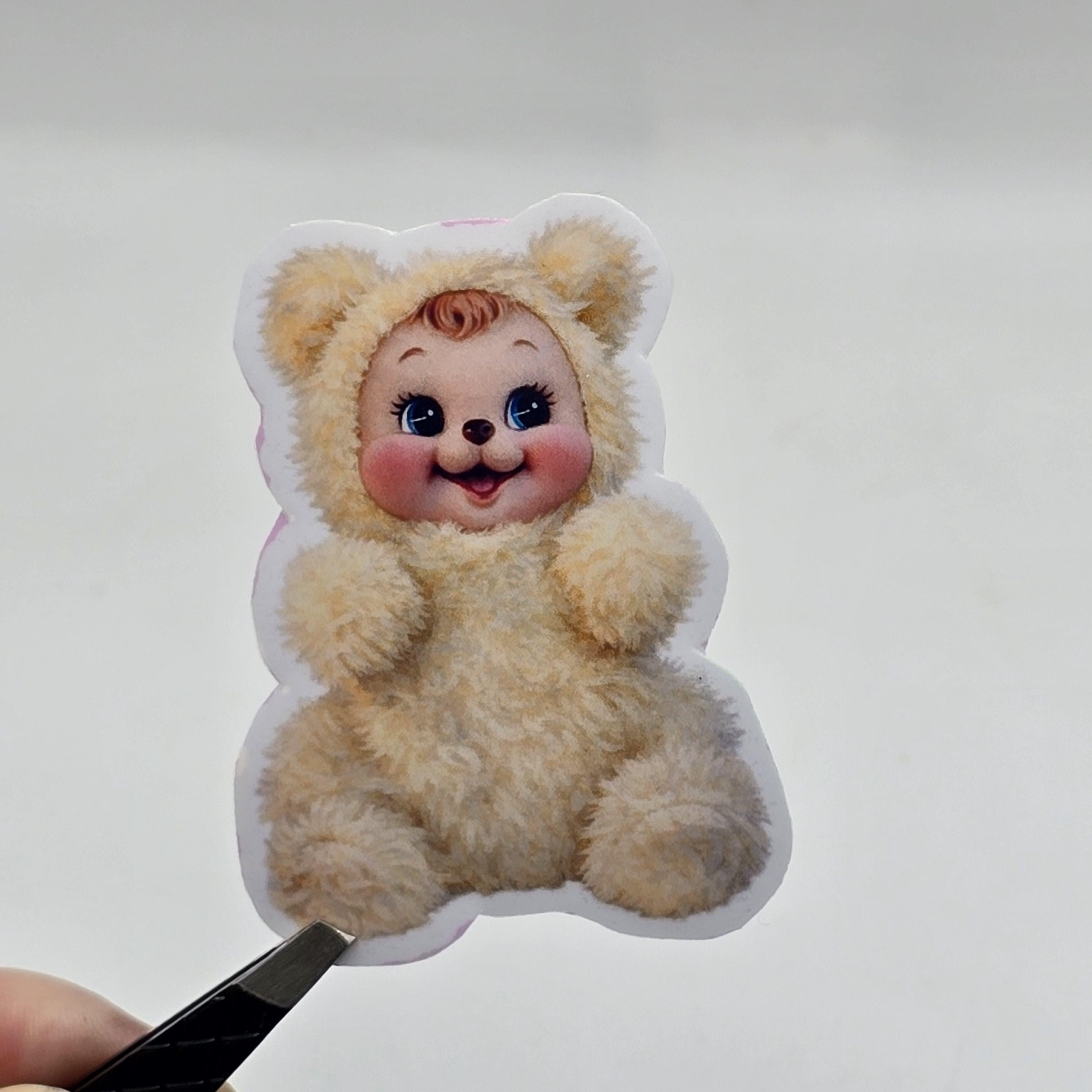 Sticker Plush Vintage Plush Sticker: Retro Kitsch Stuffed Animal Vinyl Decal - Etsy