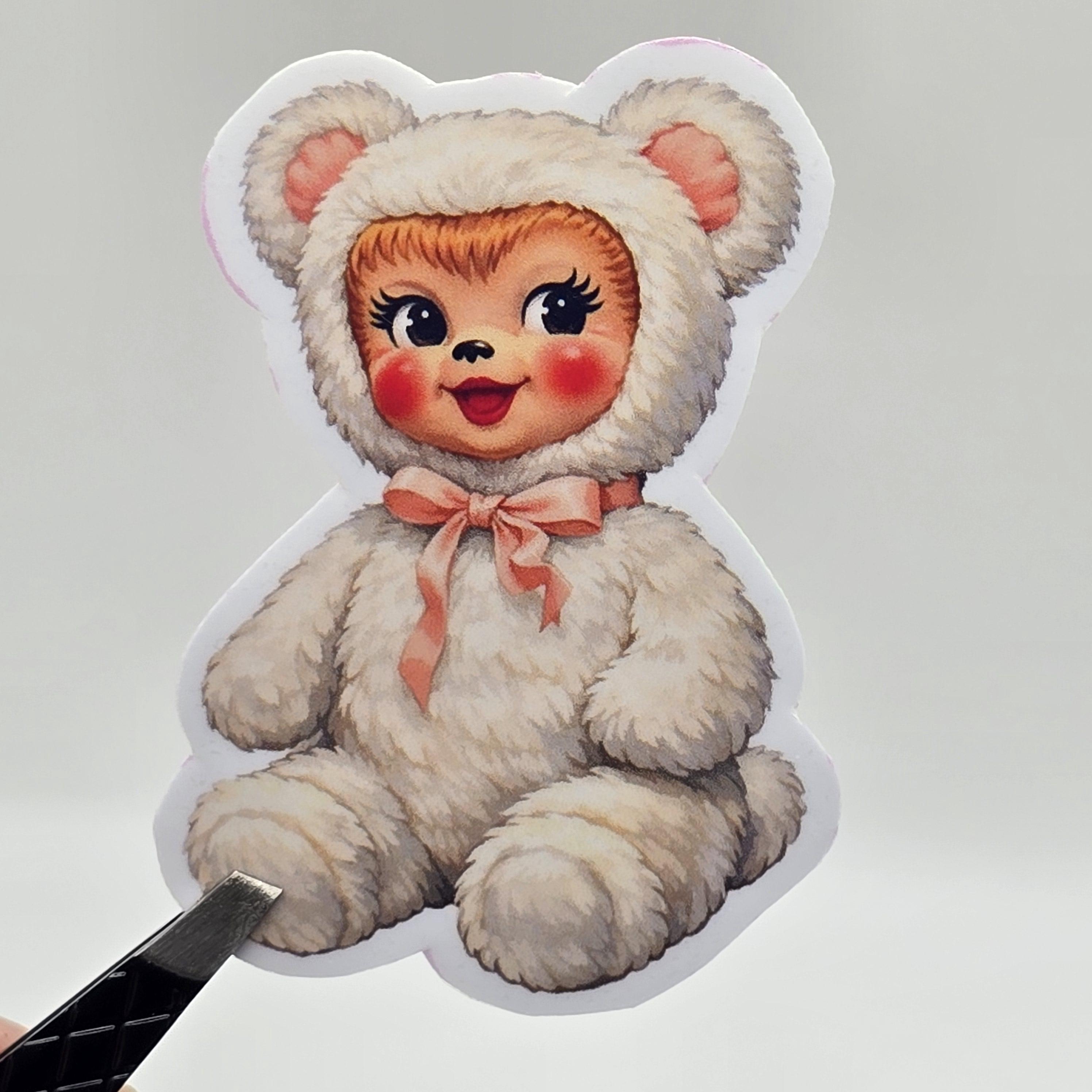 Sticker Plush Vintage Plush Sticker: Retro Kitsch Stuffed Animal Vinyl Decal - Etsy