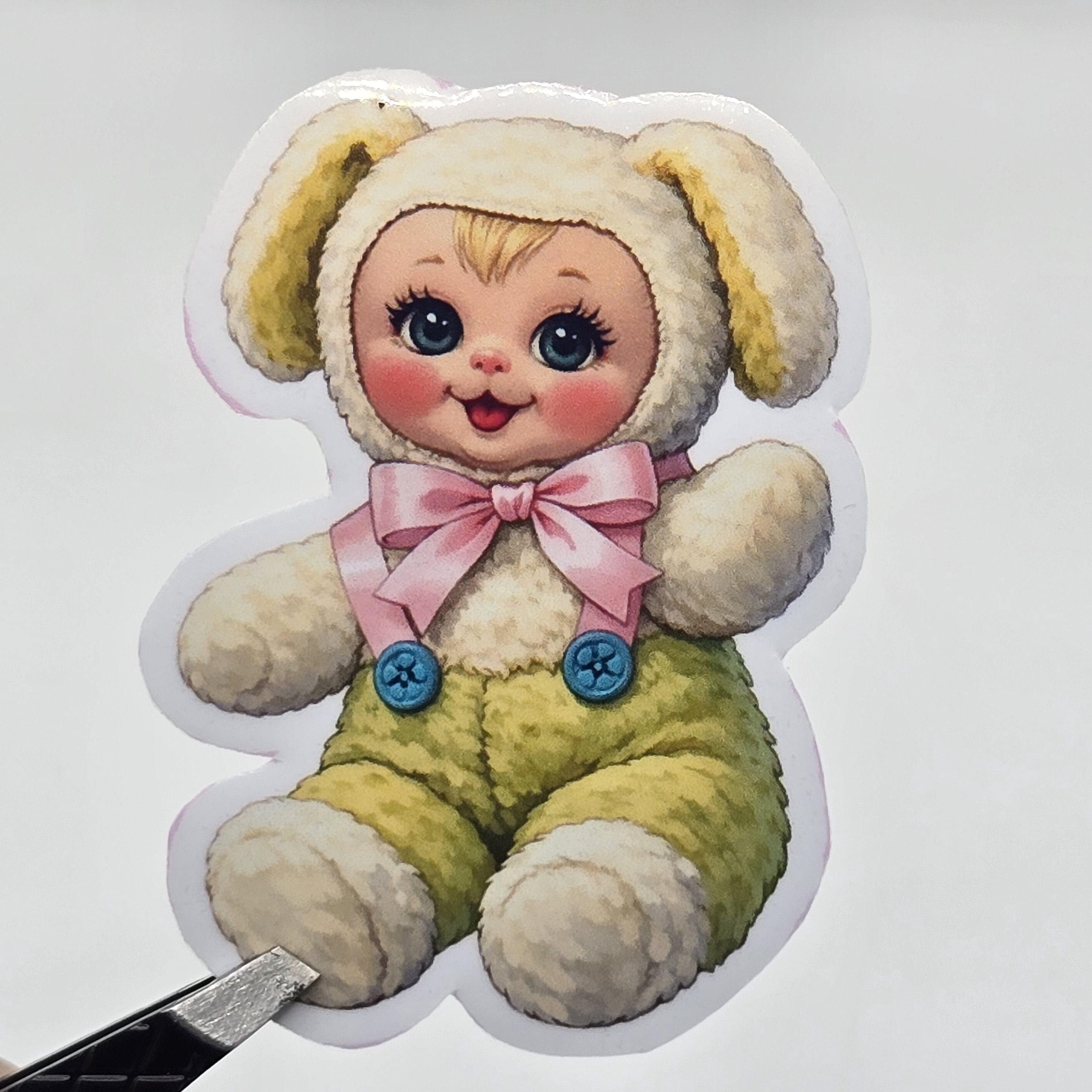 Sticker Plush Vintage Plush Sticker: Retro Kitsch Stuffed Animal Vinyl Decal - Etsy