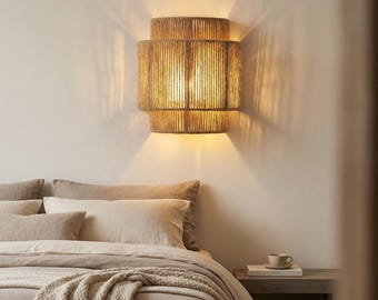 Woven Wall Lamp | Warm Ambient Light Boho Wall Sconce